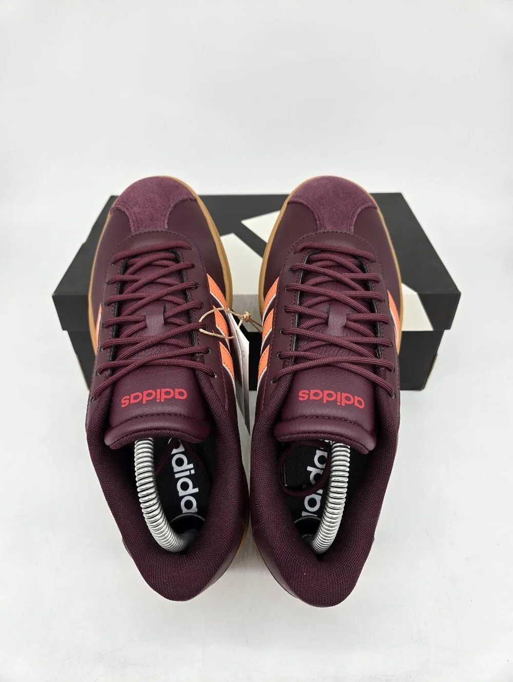 adidas Women's VL Court Bold IH9144 Maroon Dusky Orange Shoes Size 8